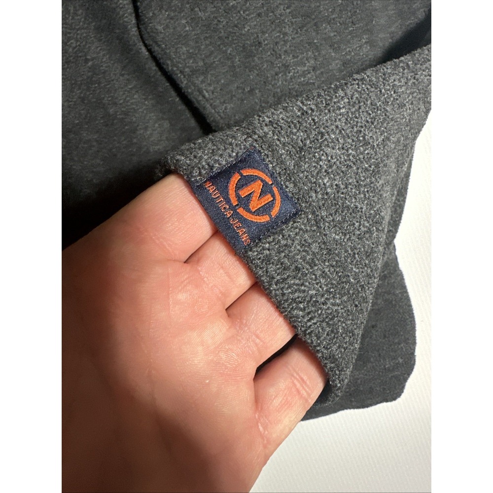 Nautica Jeans Co. Sweatshirt Mens Medium Quarter Zip Fleece Pullover Made USA - Picture 5 of 10